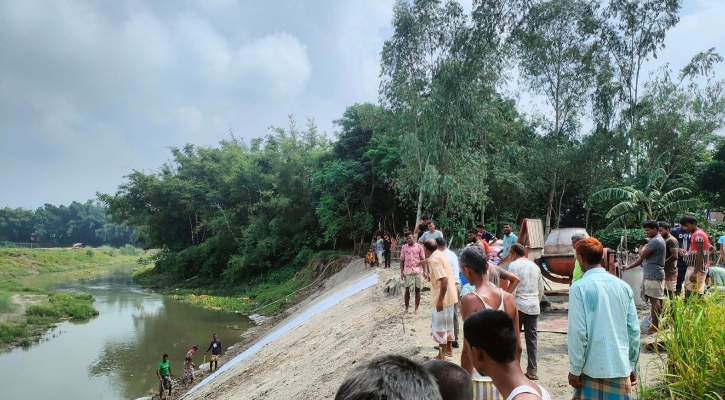 সৈয়দপুরে খড়খড়িয়া নদীতে জরুরি প্রতিরক্ষা বাঁধ নির্মাণ  ‍শুরু